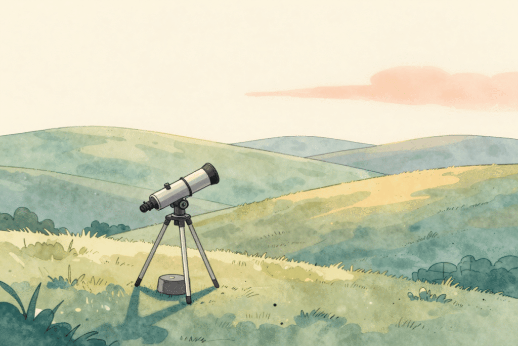 peaceful telescope editorial illustration